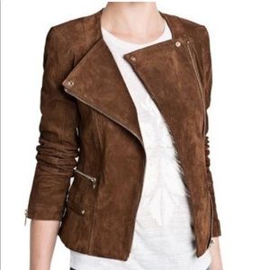 Mango suede leather biker jacket like new size XS